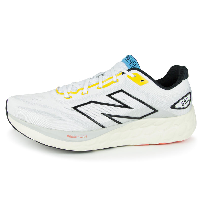 New Balance 680 v8 Shoes (Color: white/black/ginger lemon)