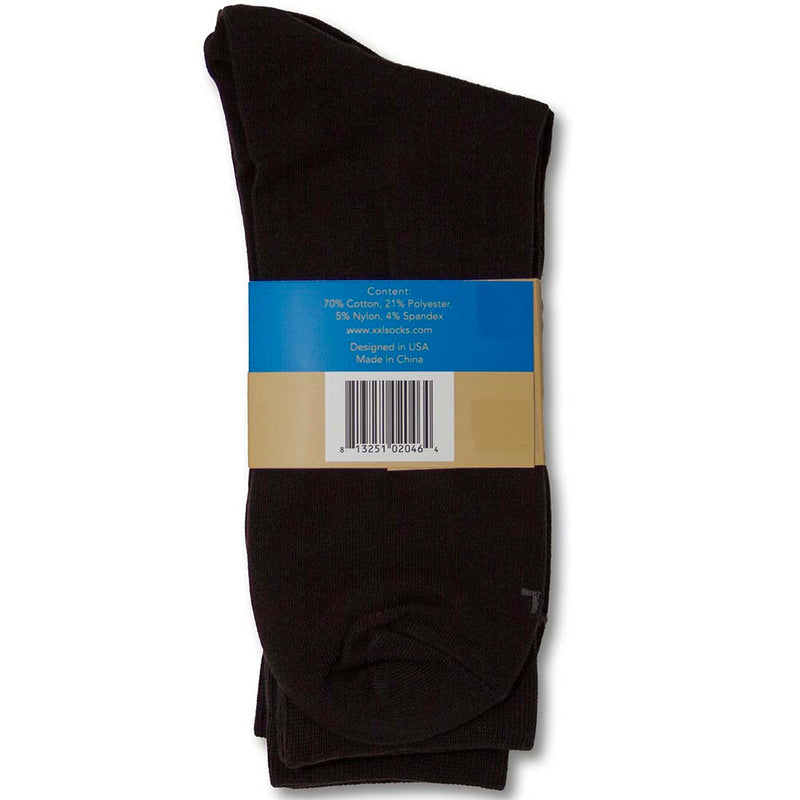 XXL Classic Dress Socks (3-Pack) (Color: black) Men's Size: 15-18 Socks