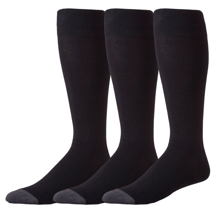 Oddball Marshall Dress Sock (3-Pack) (Color: true black) Men's Size: 15-18 Socks