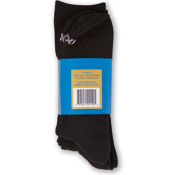 XXL Crew Sport Socks (3-Pack) (Color: black) Men's Size: 15-18 Socks