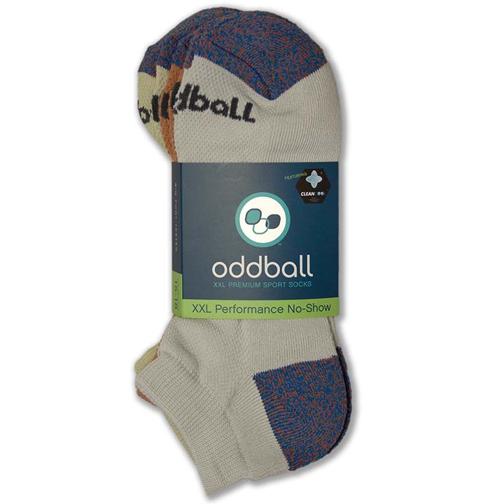 Oddball Performance No-Show Sock (Multi 3-Pack) (Color: yam/ash/pistachio) Men's Size: 15-18 Socks