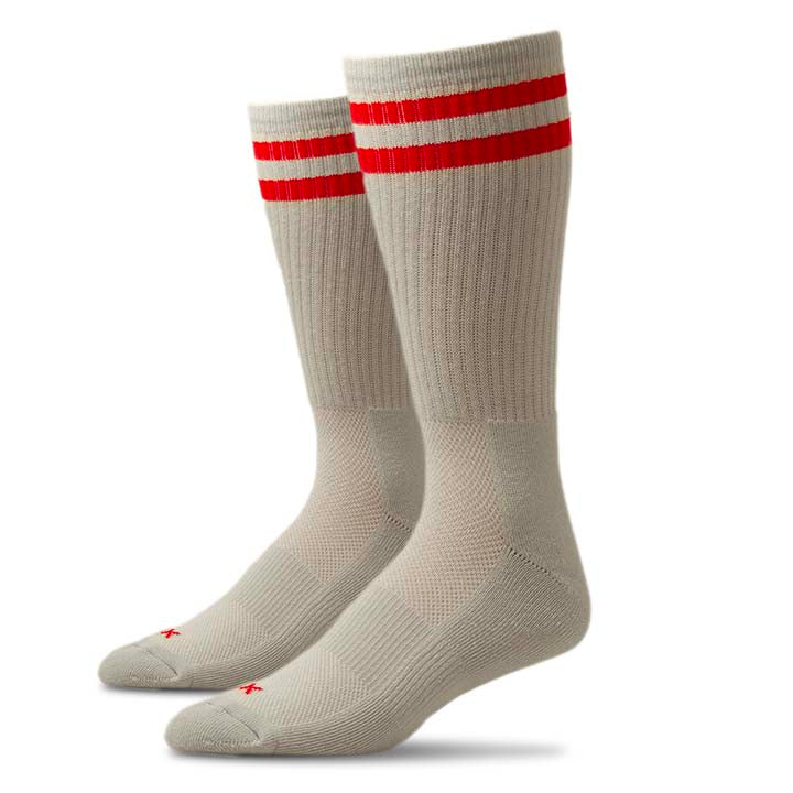 XXL Dual Stripe Crew Socks (Multi 3-Pack) (Color: ash/powder/pistachio) Men's Size: 15-18 Socks