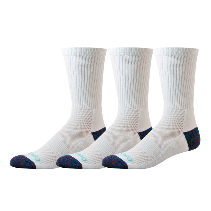 Oddball Performance Crew Sock (3-Pack) (Color: white) Men's Size: 15-18 Socks