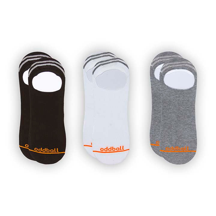Oddball Loafer No Show Sock (Multi 3-Pack) (Color: white/grey/black) Men's Size: 15-18 Socks