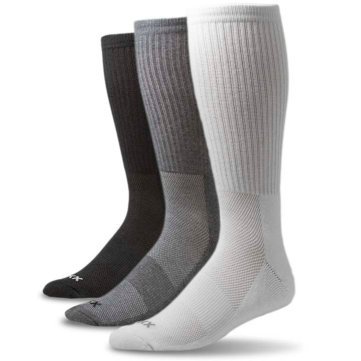 XXL Crew Sport Socks (Multi 3-Pack) (Color: white/grey/black) Men's Size: 15-18 Socks