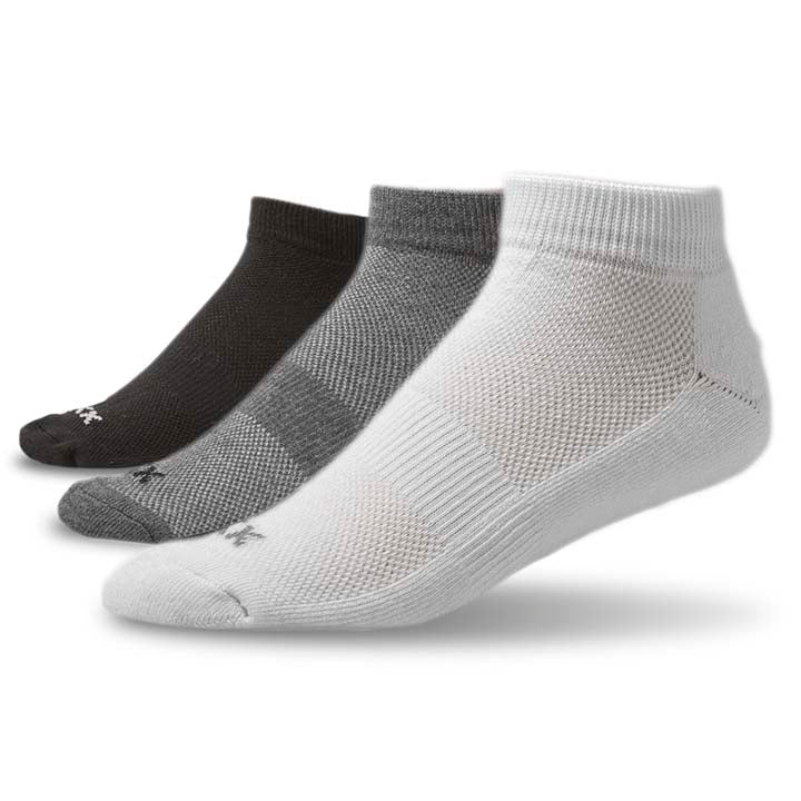 XXL No Show Sport Socks (Multi 3-Pack) (Color: white/grey/black) Men's Size: 15-18 Socks