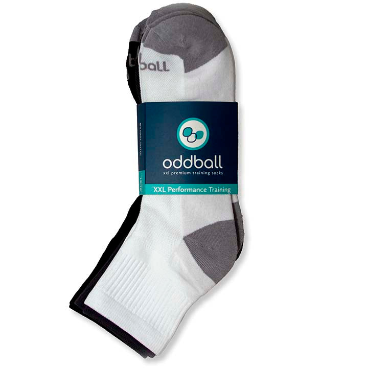Oddball Performance Training Sock (Multi 3-Pack) (Color: white/grey/black) Men's Size: 15-18 Socks