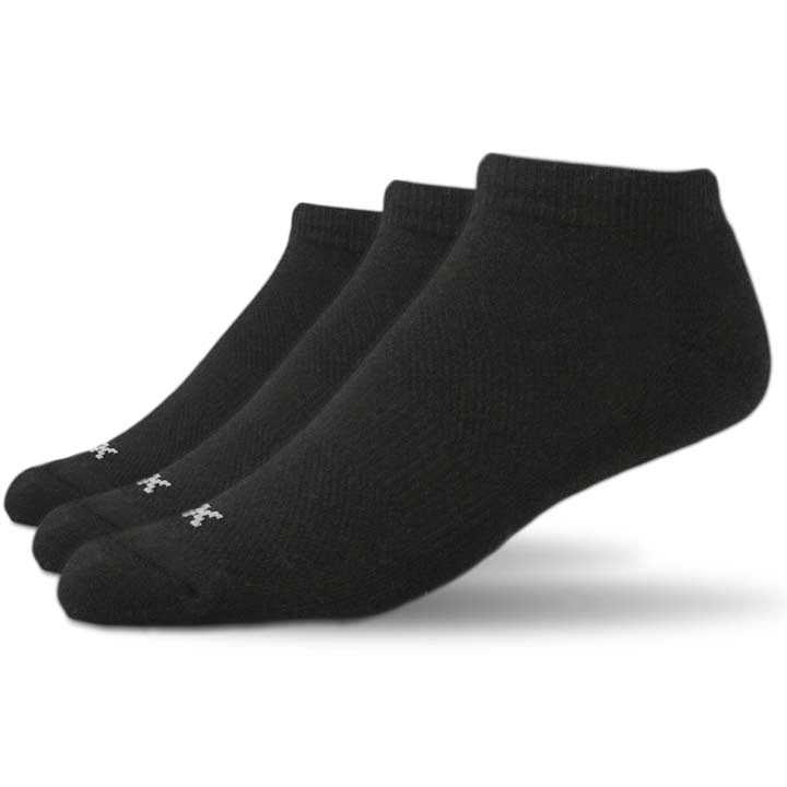 XXL No Show Sport Socks (3-Pack) (Color: black) Men's Size: 15-18 Socks