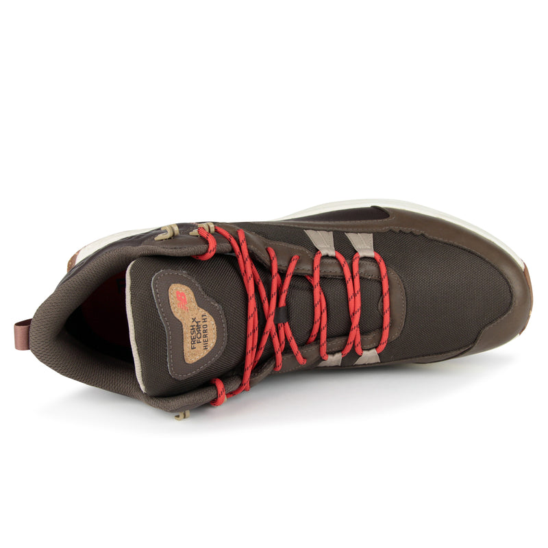 New Balance Hierro Mid GTX Shoes (Color: dark mushroom/black coffee/neo flame)