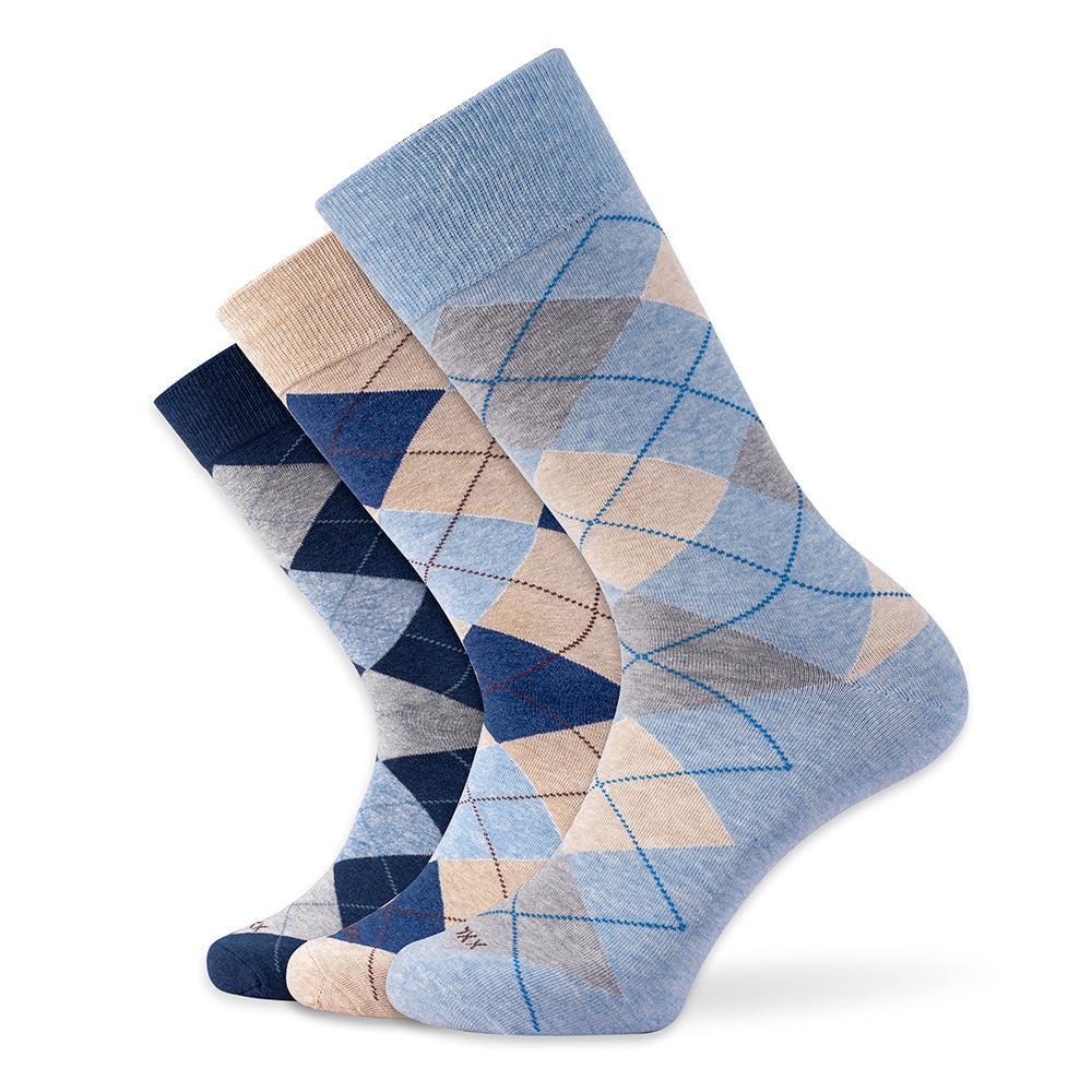 cotton blend dress socks XXL Classic (Multi 3-Pack) 15-18 / argyle powder blue/denim/oatmeal CATO FASHIONS WOMEN'S LACE-UP Pink Bridal Sash Number of Drawers|cl:5-Drawer fine Egyptian Giza 70