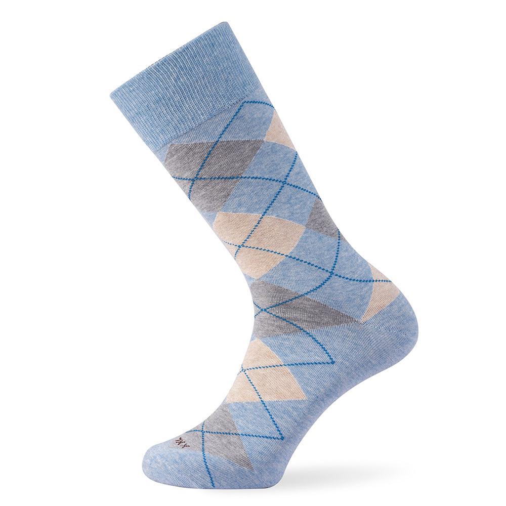 XXL Classic Dress Socks (Multi 3-Pack) 15-18 / argyle powder blue/denim/oatmeal