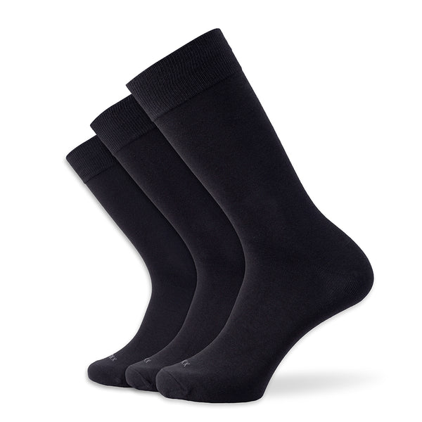 xxl Classic Dress Socks for Men (3-Pack) Size 1518 Soft, Breathable Cotton Crew Socks for Big & Tall Feet
