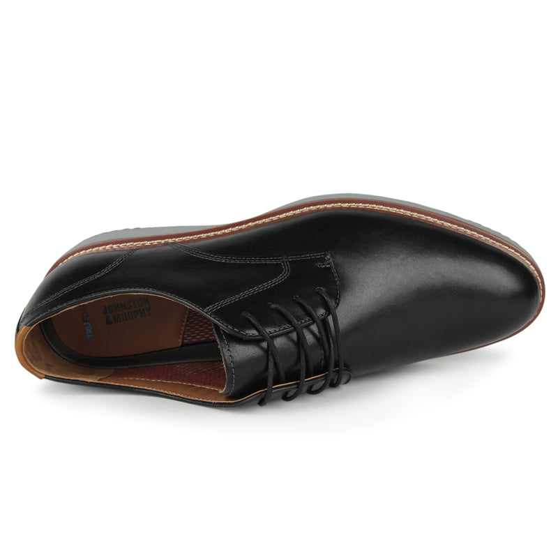 Johnston & Murphy Upton Plain Toe Shoes (Color: black full grain)