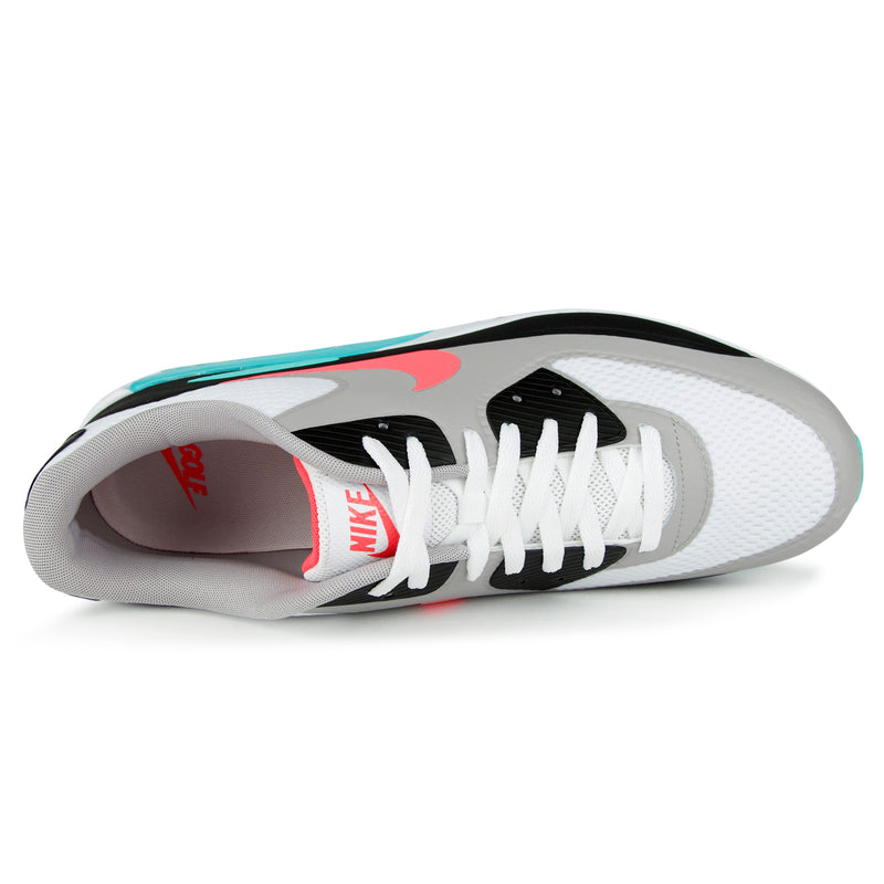 Nike Air Max 90 Golf Shoes (Color: white/hot punch/black)