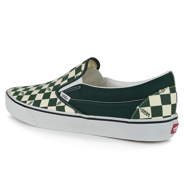 Vans Slip Ons Vans Bistro Green Checkerboard Vans Classic Slip-On