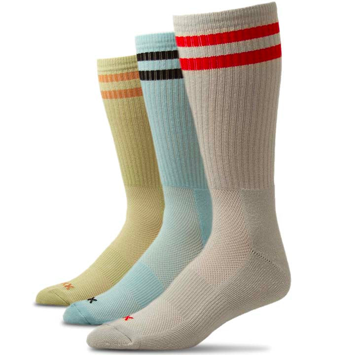 XXL Dual Stripe Crew Socks (Multi 3-Pack)