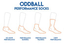 Oddball Performance Training Sock (Multi 3-Pack) (Color: white/grey/black) Men's Size: 15-18 Socks